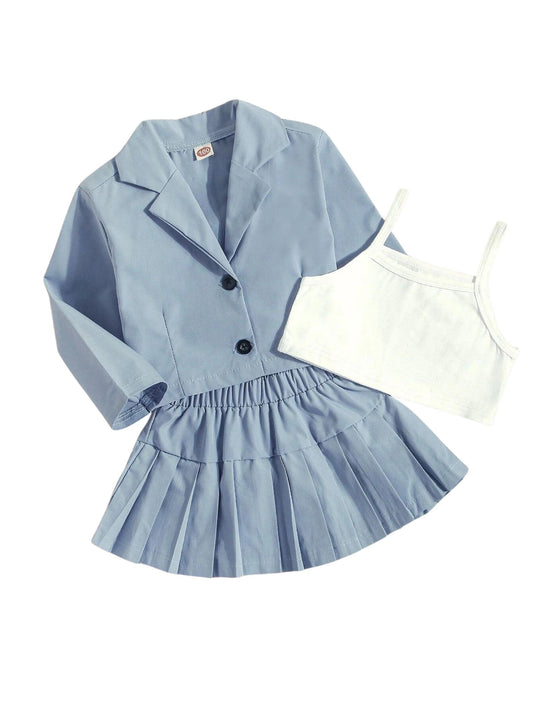 Jacket & Pleated Skirt with Cami Top - LNDKIDS