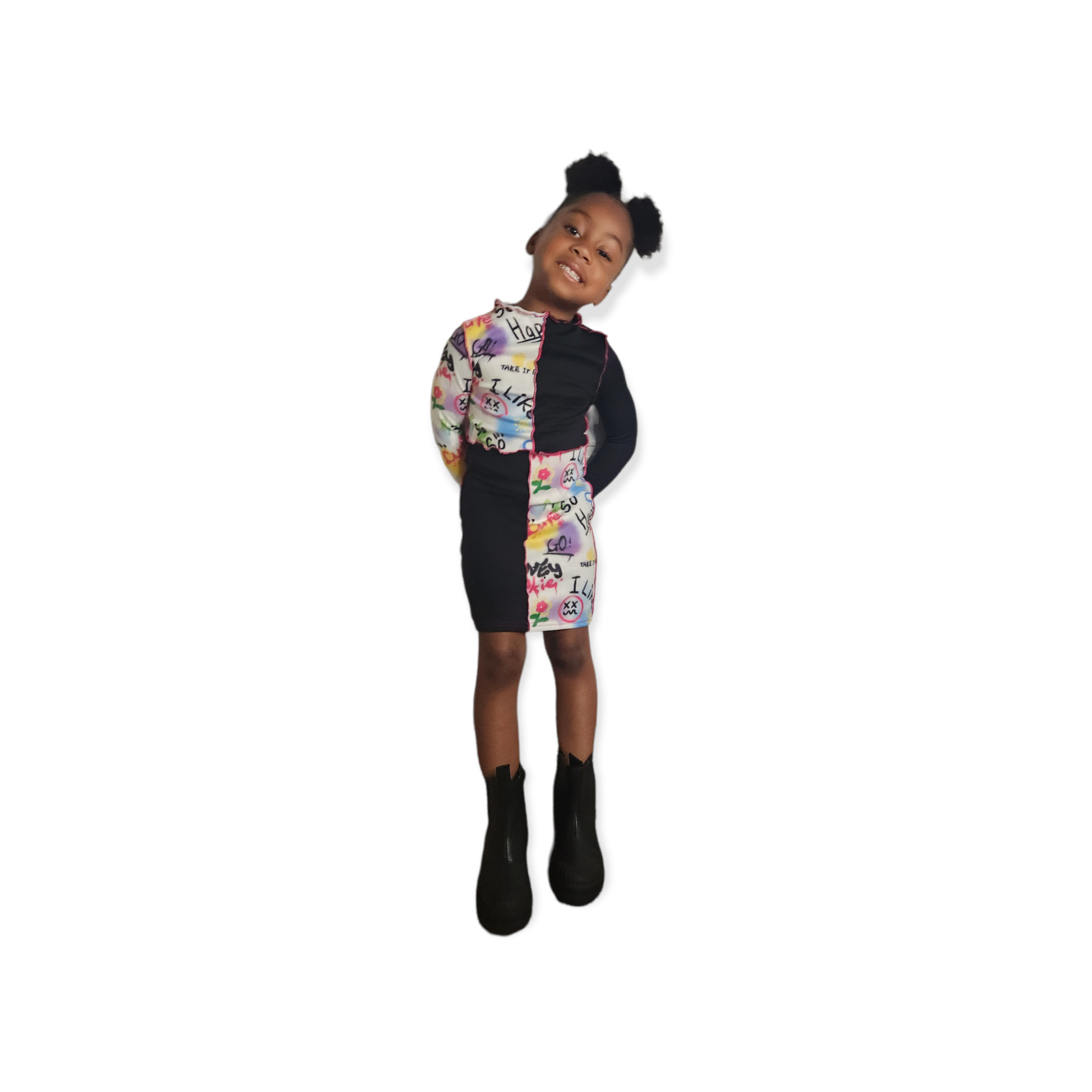Graphic Colorblock Dress - LNDKIDS