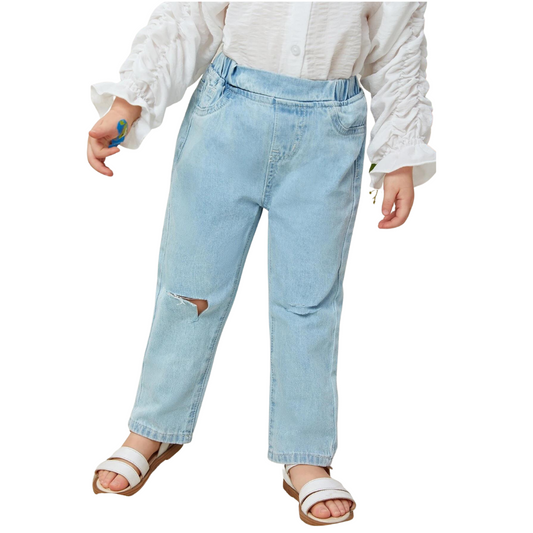 High Waist Ripped Jeans - LNDKIDS