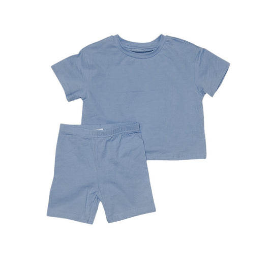 Biker Short Set- Blue - LNDKIDS